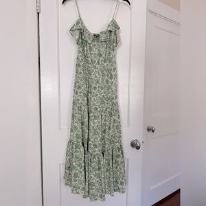 J. Crew green floral dress